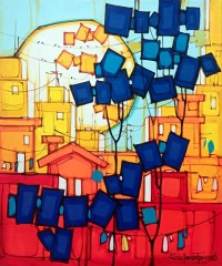 Salman Farooqi, 16 x 20 Inch, Acrylic on Canvas, Cityscape Painting, AC-SF-636